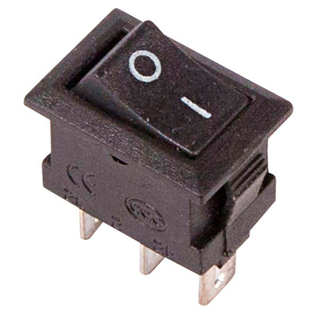 Выключатель клавишный Rexant RWB-102 ″ON-ON″ Micro, 3 контакта 3А, 250В, IP30, цвет – черный