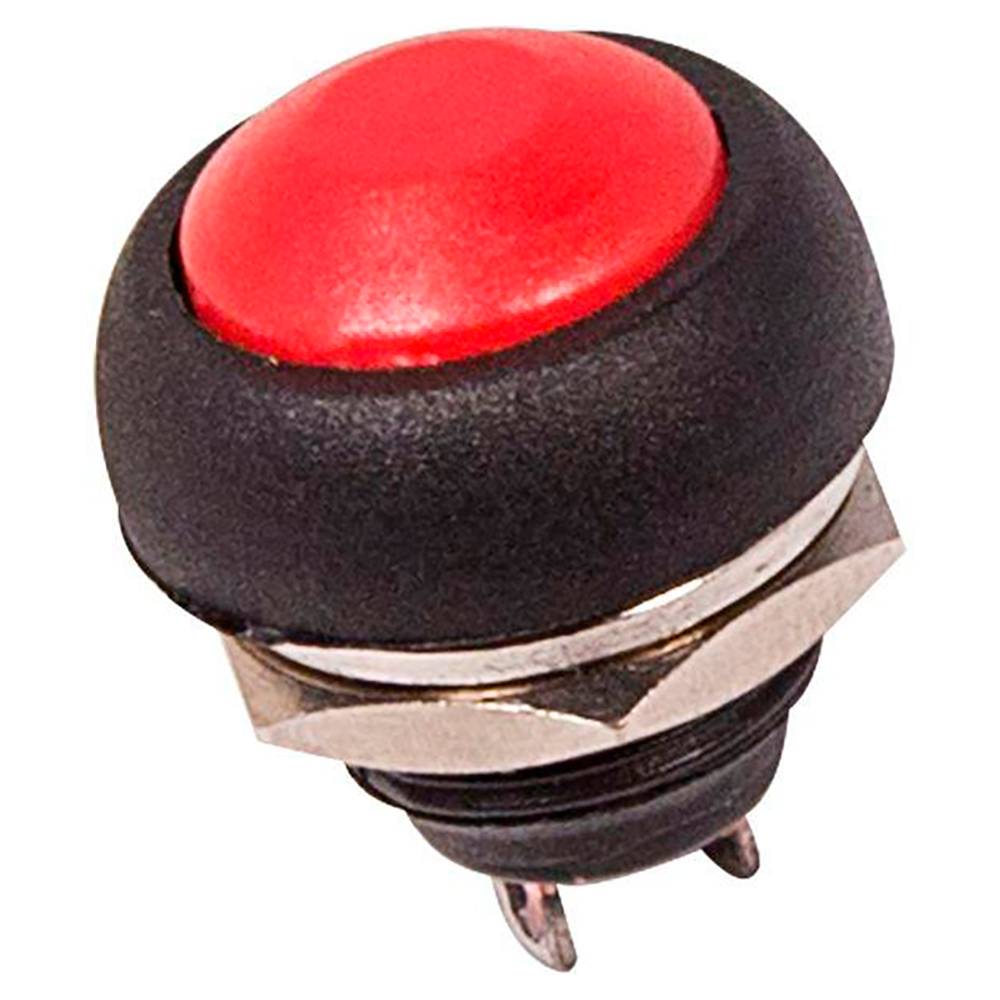 Выключатель кнопочный Rexant PBS-33В ″(ON)-OFF″ Micro, 2 контакта, 1А, 250В, IP30, цвет – красный