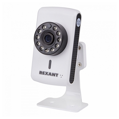 Видеокамеры REXANT IP 1.0Мп (720P) с Wi-Fi, фокусное расстояние - 2.8мм, дальность ИК подсветки - 10м, корпус - пластик