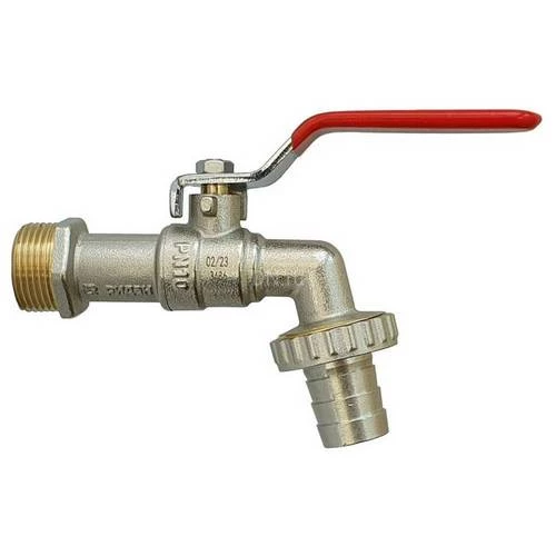 Краны шаровые Ридан BVR-CR 1/2″-1″ Ду15-25 Ру10 водоразборные полнопроходные, двухходовые, латунь ЛС58-2, наружная резьба/штуцер, рукоятка