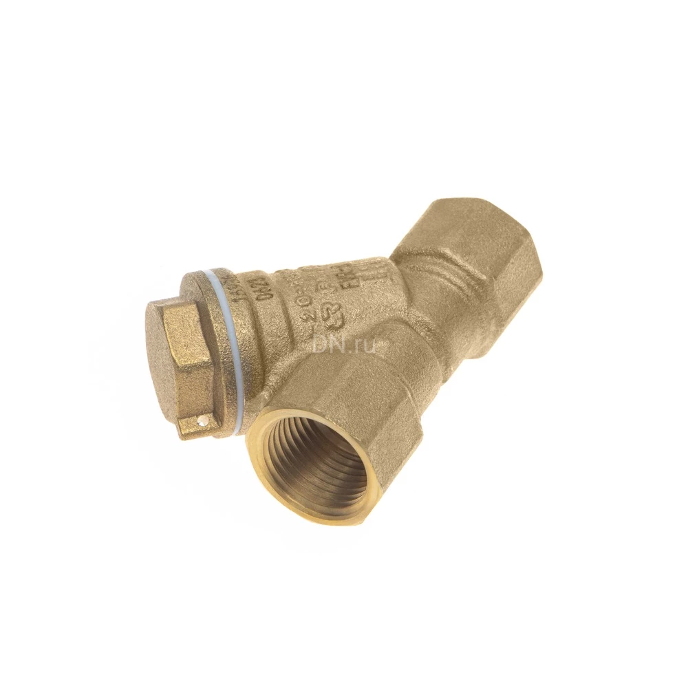 Фильтр сетчатый Ридан FVR-R 3/4″ Ду20 Ру25 со сливной пробкой, внутренняя резьба, корпус - латунь