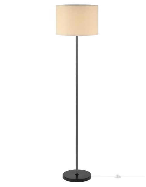 Светильники напольные Rivoli Aurelia мощность - 60 Вт, цоколь - E27, тип лампы - накаливания, материал корпуса - металл /ткань, цвет - черный/бежевый