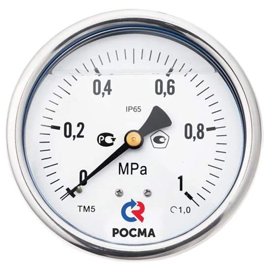 Манометр Росма ТМ-520ТЭ.00 (0-60МПа) М20х1.5 1.0 виброустойчивый (готовый к гидрозаполнению) 100мм, тип - ТМ-520ТЭ, эксцентрическое присоединение, шкала (0-60МПа), резьба М20х1.5, класс точности 1.0