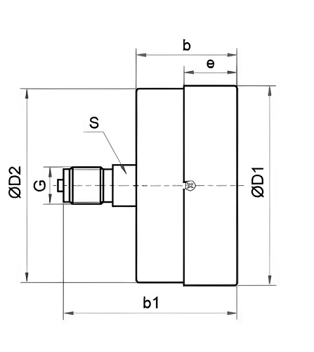 Манометр Росма ТМ-310Т.00 (0-25 МПа) G1/4 1.5 общетехнический 63 мм, осевое присоединение, 0-25 МПа, класс точности 1.5