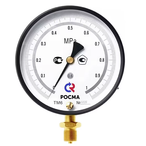 Манометры Росма ТМ-610РМТИ кл.т. 1.0 (0-0.06 МПа) 1.0, общетехнические 150мм, тип - ТМ-610Р, манометр точных измерений, радиальное присоединение
