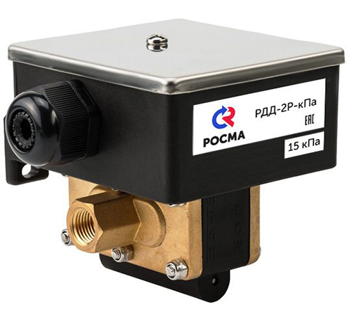 Реле дифференциальное для контроля низких давлений Росма РДД-2Р G1/4 5-15кПа, резьба присоединения G1/4(внутренняя), диапазон рабочего давления 5-15кПа