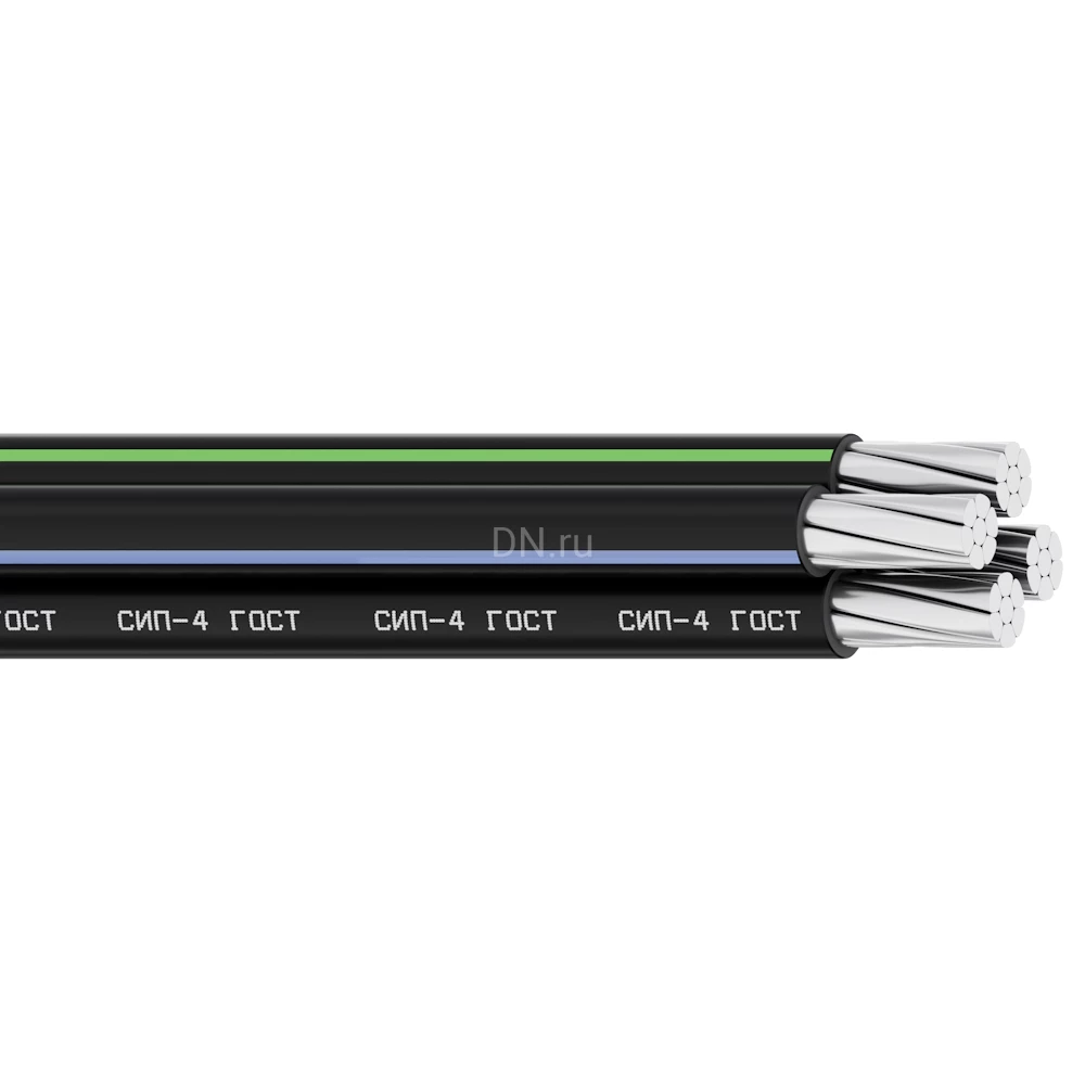 Провод Россия СИП-4 4х16, количество жил - 4, напряжение - 0.6/1кВ, сечение жилы - 16мм2, материал изоляции - сшитый полиэтилен