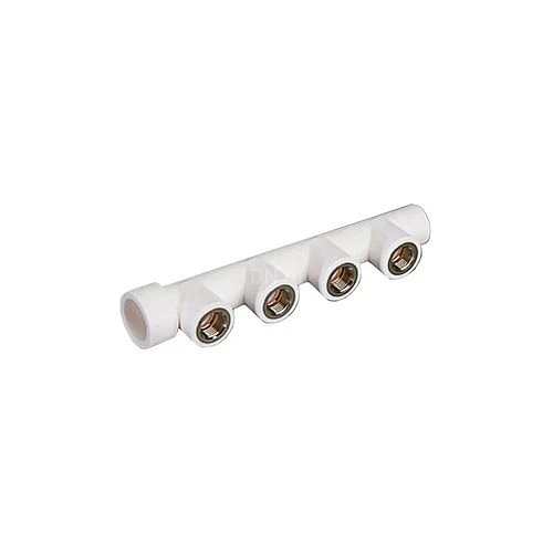 Коллекторы РосТурПласт Дн32-40x4x1/2″-3/4″ Ру25, материал корпуса - PP-R, цвет - белый