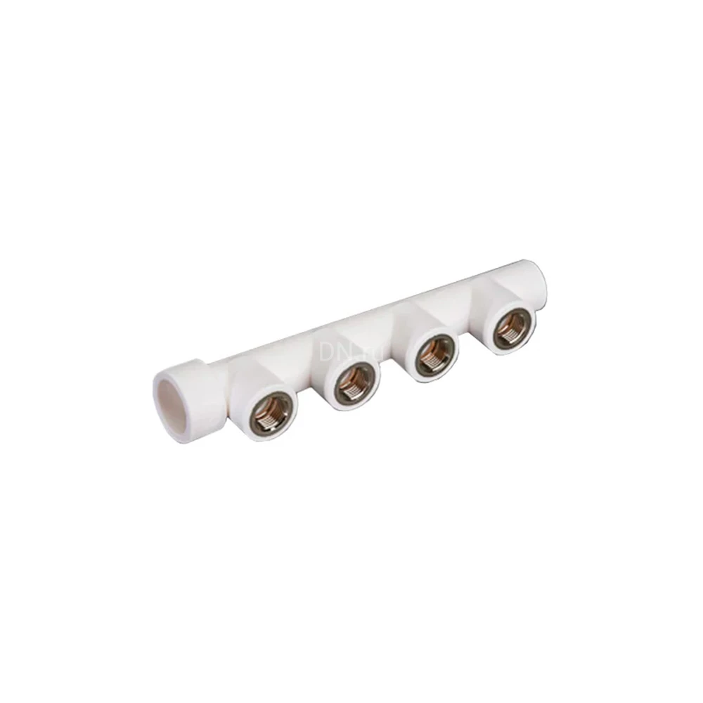 Коллектор РосТурПласт Дн32x4x1/2″ Ру25, материал корпуса - PP-R, цвет - белый