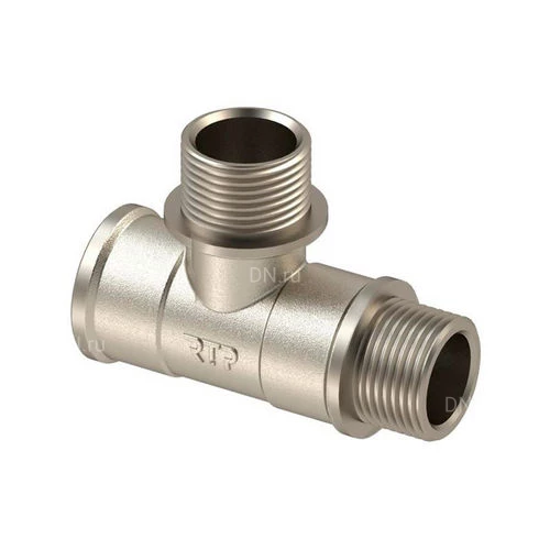 Тройники РосТурПласт В/Н/Н 1/2-3/4″ Ду15-20x15-20x15-20 Ру40 переходные, корпус - латунь, покрытие - никель