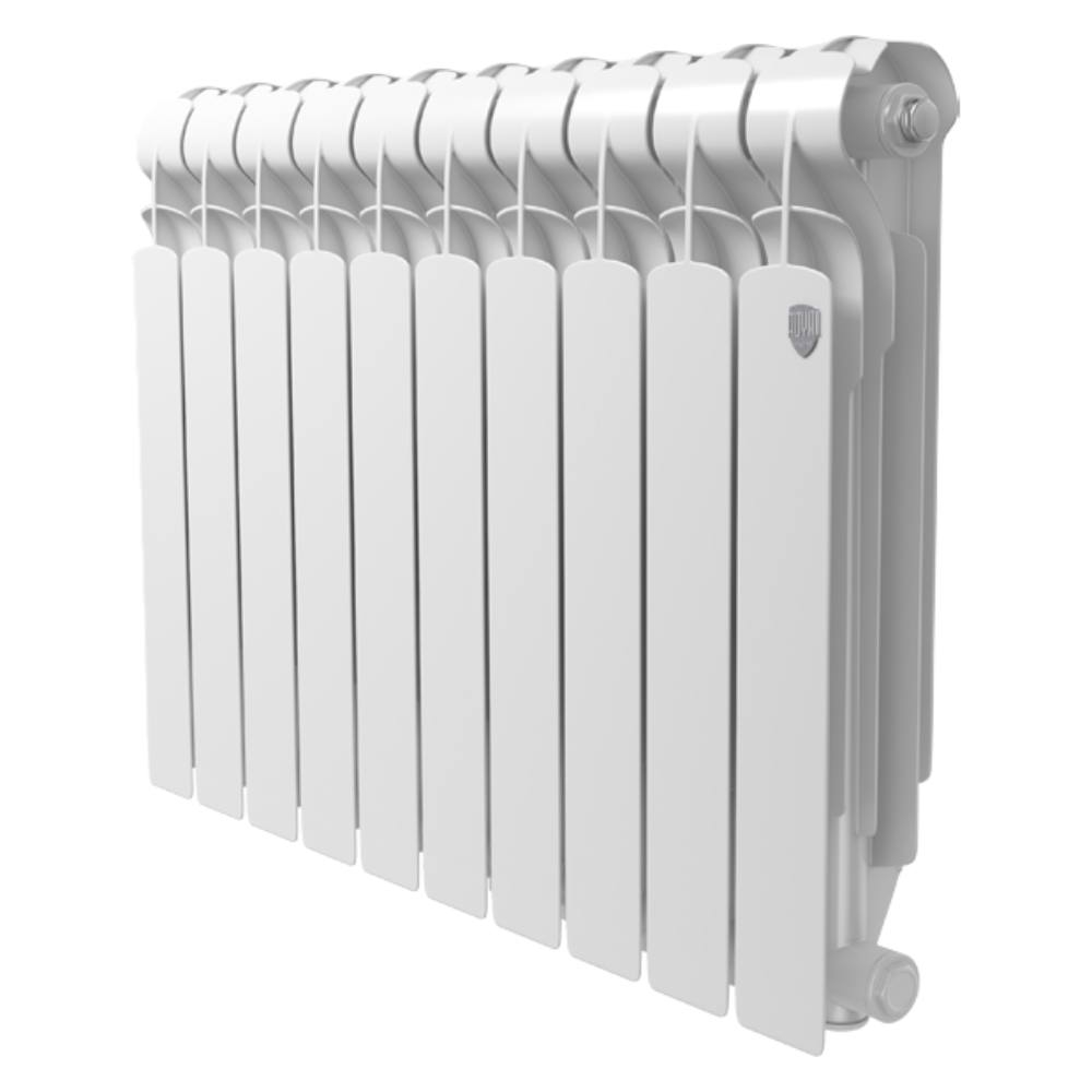 Радиатор биметаллический Royal Thermo Indigo 500 2.0 10 секций, площадь помещения до 19 м2, боковое подключение, настенный, белый