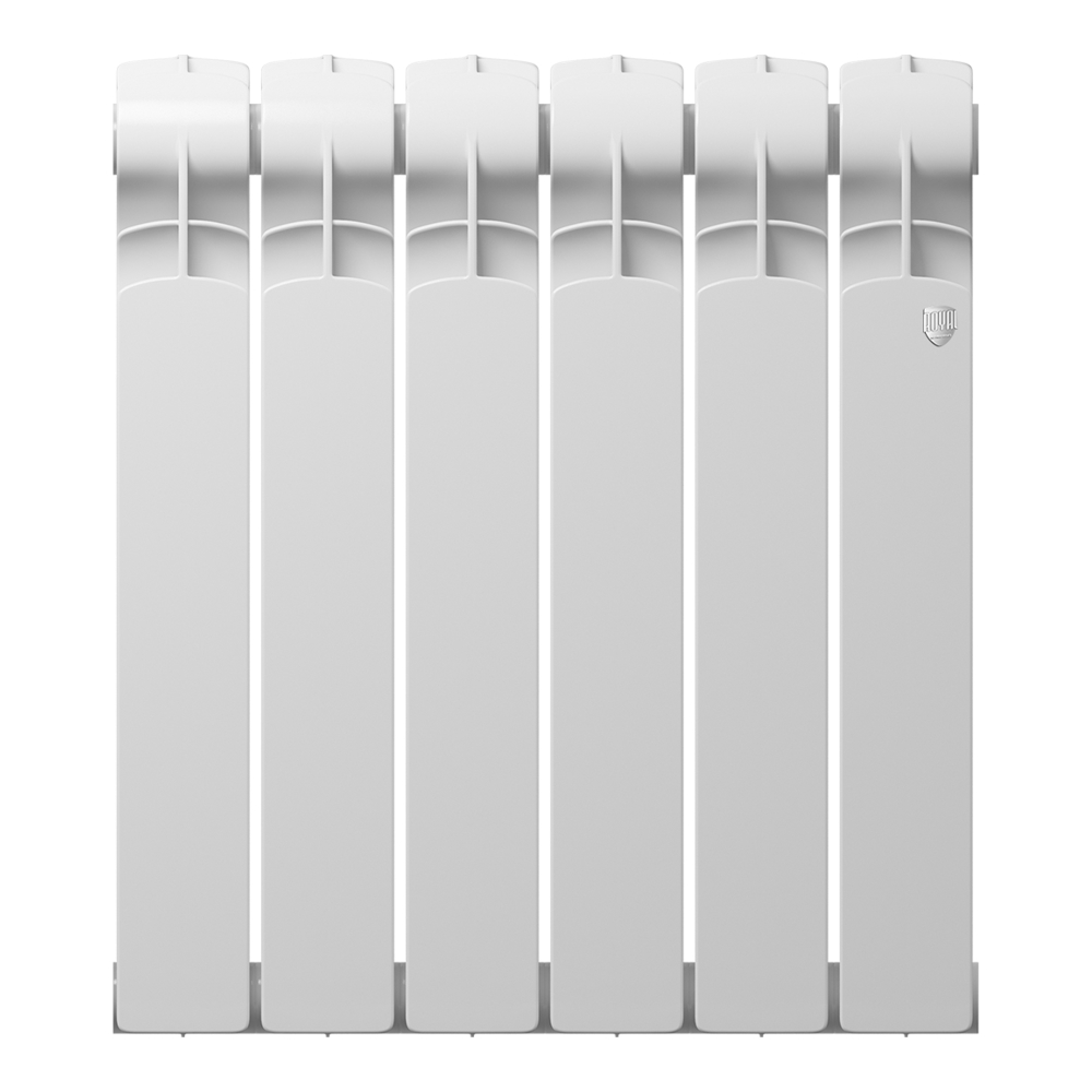 Радиатор биметаллический Royal Thermo Indigo 500 6 секций, площадь помещения до 12 м2, боковое подключение, настенный, белый