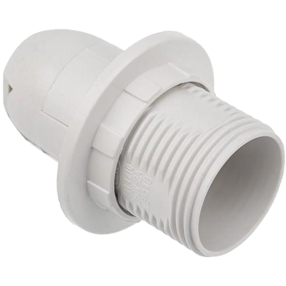Патрон Rexant E14 пластиковый термостойкий с кольцом, цвет - белый