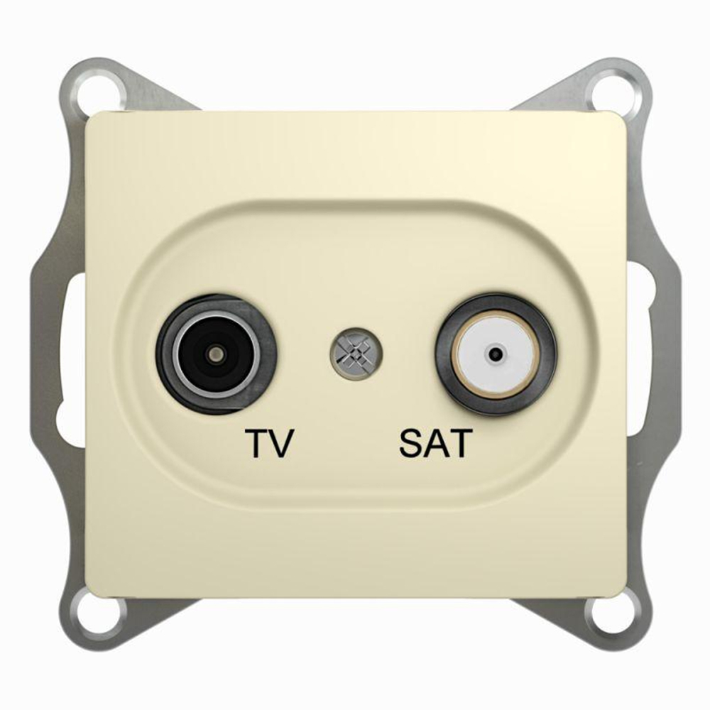 Розетка телевизионная Systeme Electric Glossa оконечная TV/SAT 1-местная скрытой установки 1дБ, механизм, цвет - бежевый
