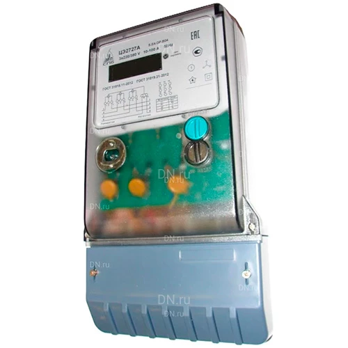 изображение Счетчики электроэнергии трехфазные СПбЗИП ЦЭ2727А, напряжение питания - 400В, 50Гц, количество тарифов - 4, класс точности - 1