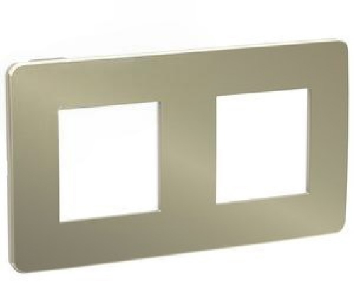 Рамки Schneider Electric UNICA STUDIO Metal 2 поста 85х156х10 мм, материал корпуса - пластик, монтаж - универсальный