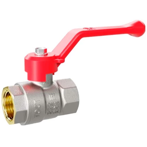 Кран шаровой LD Pride 47.32.В-В.Р (red) 1 1/4″ Ду32 Ру25 стандартнопроходной, двухходовой, латунь ЛС59-1, уплотнение - PTFE, внутренняя резьба, ручка-рычаг красный