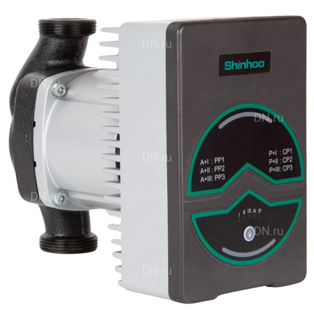 Насос циркуляционный Shinhoo MEGA+ 25-12 180 поверхностный, корпус - чугун, мощность - 0.185кВт, напор - 12.5м, производительность - 175л/мин, 220В
