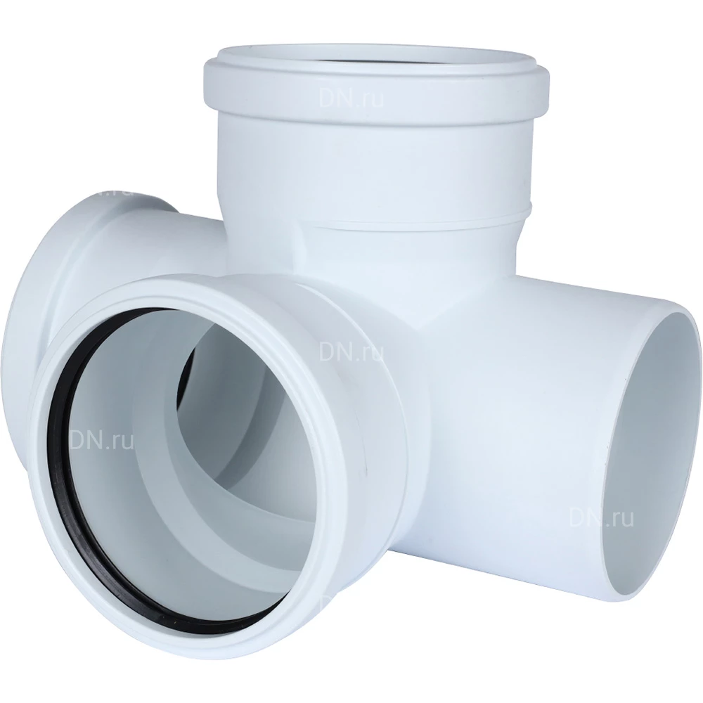 Крестовина полипропиленовая двухплоскостная SINIKON Комфорт Плюс 110x110x110 87° бесшумная для внутренней канализации