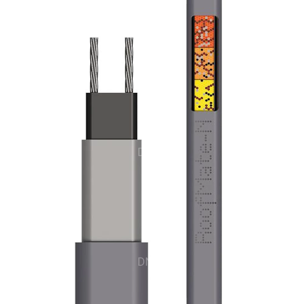 Кабель саморегулирующийся CCT 18RoofMate2 К-390-01 нагревательный, мощность - 18Вт/м, цвет - серый, 220-240В
