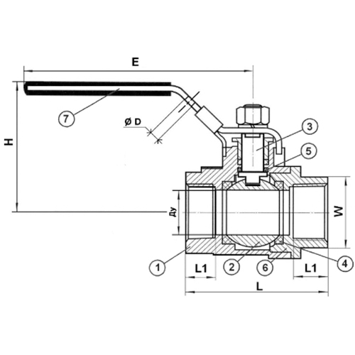 Краны шаровые Tecofi BS5179 Ду1/4-3″ Ру63 полнопроходные, внутренняя резьба, стальные