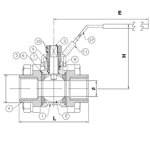 Краны шаровые Tecofi BS5379BSP Ду1/4-4″ Ру64 полнопроходные, разборные, трехсоставные, внутренняя резьба, стальные