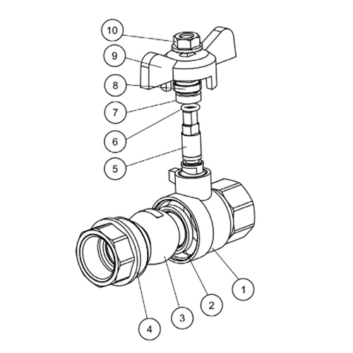 Краны шаровые Tecofi BS1152B Ду3/8-1″ Ру30 полнопроходные, внутренняя резьба, ручка-бабочка, латунные