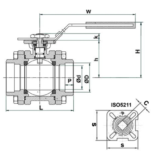 Краны шаровые Tecofi BSE6389-02PV Ду1/4-4″ Ру140 полнопроходные, разборные, трехсоставные, под приварку, стальные