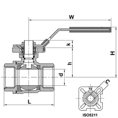 Краны шаровые Tecofi BSM6179-02PV Ду1/4-4″ Ру63-69 полнопроходные, двухсоставные, внутренняя резьба BSP, стальные