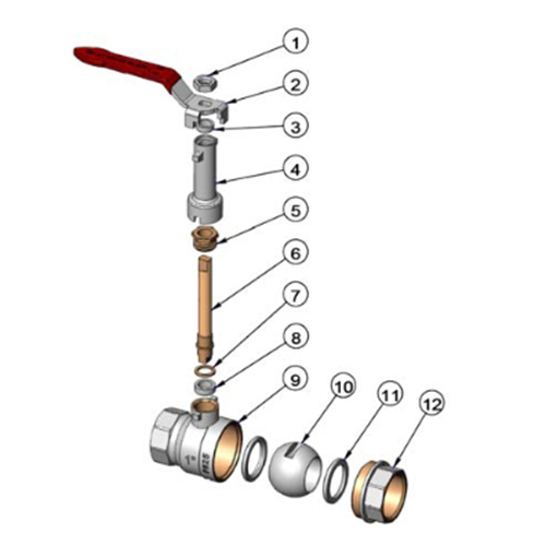 Краны шаровые Tecofi BS1143R Ду3/4-2″ Ру16-30 полнопроходные, внутренняя резьба, латунные, с удлиненным штоком