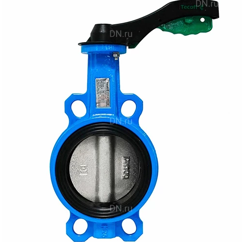 Затворы дисковые поворотные Tecofi VPG4448-02EP Ду50-200 Ру16 межфланцевые, корпус - чугун, диск - чугун, уплотнение - EPDM, с рукояткой