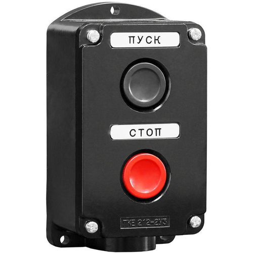 Посты кнопочные Texenergo ПКЕ212, AC/DC рабочий ток 10А, черные-красные