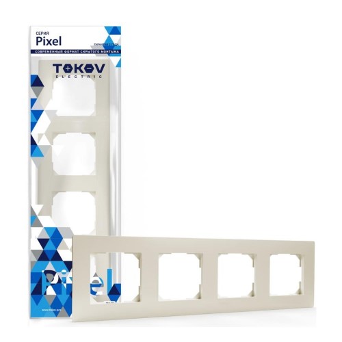 Рамки TOKOV ELECTRIC КПП Pixel 4П 4 поста, степень защиты IP20, корпус — пластик