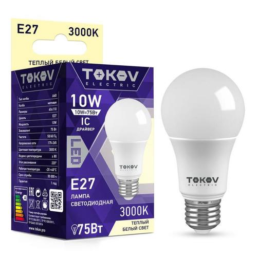 Лампы светодиодные TOKOV ELECTRIC А60 матовые E27