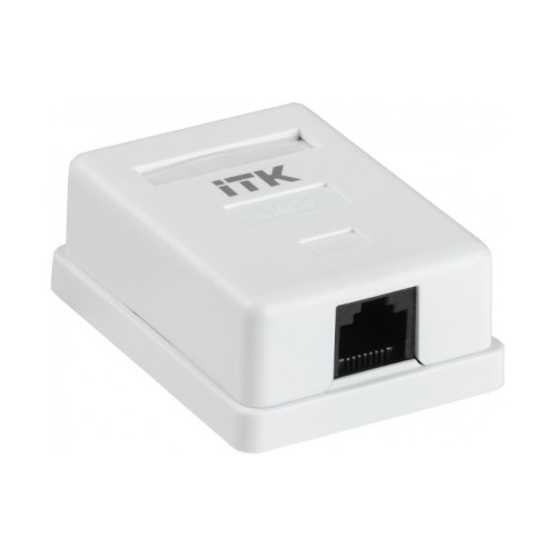 Розетки компьютерные ITK CS2-1C настенные, разъем RJ45, цвет - белый 