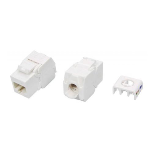 Модули Keystone Jack Hyperline KJ8-TLS угол 180°, разъем RJ-45, Toolless, цвет - белый