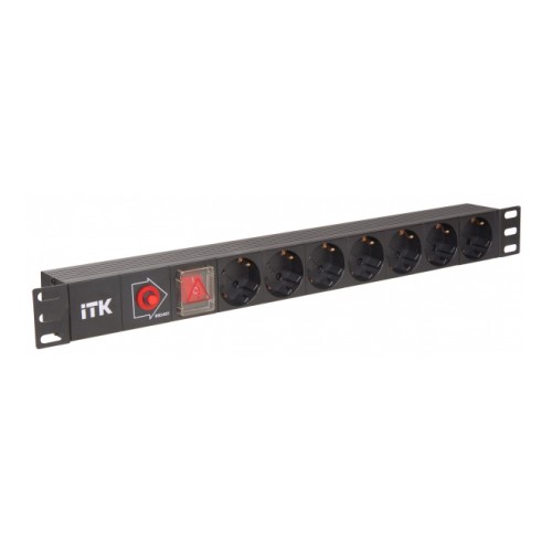 Блоки розеток ITK PDU PH13-7D 19″ розетки C2a - 7 шт, напряжение питания — 230В