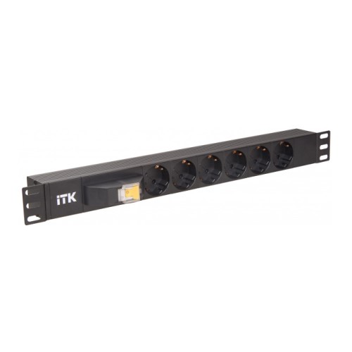 Блоки розеток ITK PDU PH21-6D 19″ розетки C2a - 6 шт, напряжение питания - 230В