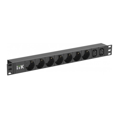 Блоки розеток ITK PDU PH22-7D2C13 19″ розетки C2a - 7 шт, номинальный ток 16А, розетки С13 - 2 шт, номинальный ток 10А, напряжение питания - 230В