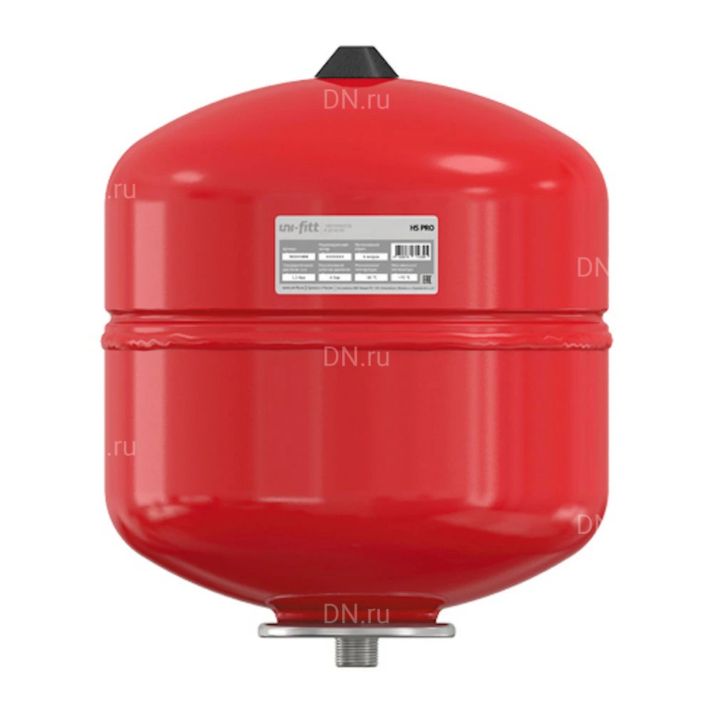 Расширительный бак Uni-Fitt HS PRO Ру6 12л мембранный, для систем отопления, корпус - сталь, цвет - красный