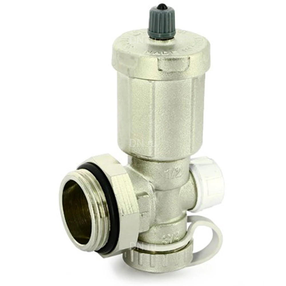 Фитинг концевой Uni-Fitt 1″ Ду25 Ру10 для коллекторных групп, с автоматическим воздухоотводчиком, материал - латунь никелированная, страна - Италия