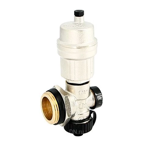 Фитинги концевые Uni-Fitt 1″ Ду25 Ру10 для коллекторных групп, с автоматическим воздухоотводчиком, материал - латунь никелированная
