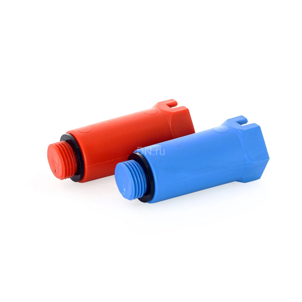 Заглушка монтажная Uni-Fitt Н 1/2″ Дн15 с плоской прокладкой, материал корпуса - полипропилен, присоединение - наружная резьба, цвет - синий