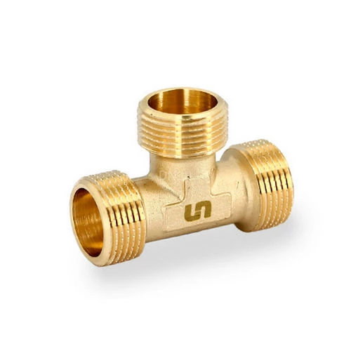 Тройники Uni-Fitt 616G 1/2-3/4″ Ду15-20х15-20х15-20 Ру30 переходные, корпус - латунь, присоединение - наружная резьба