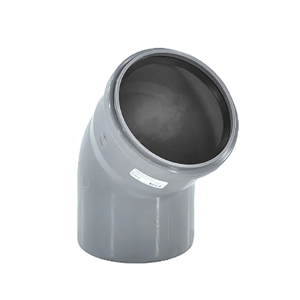 Отвод полипропиленовый VALFEX Стандарт Дн50 30 градусов для внутренней канализации серый