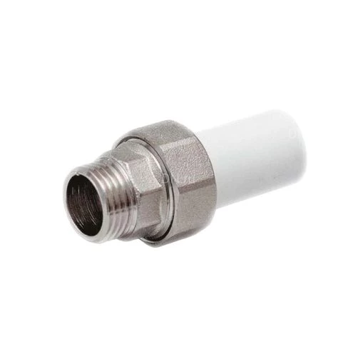 Муфты PP-R VALFEX комбинированные разъемные Дн 25х3/4″ Ру25 трубные, наружная резьба белые