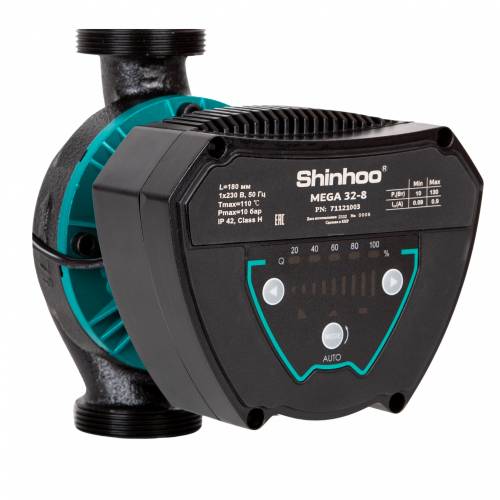 Насосы циркуляционные Shinhoo MEGA Ду25-40 Ру10, напор - 8-12 м, напряжение - 230 В, монтажная длина - 180-220 мм