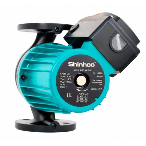 Насосы циркуляционные Shinhoo BASIC PRO Ду32-80 Ру10, напор - 12-18 м, напряжение - 230-380 В, количество скоростей – 1-3