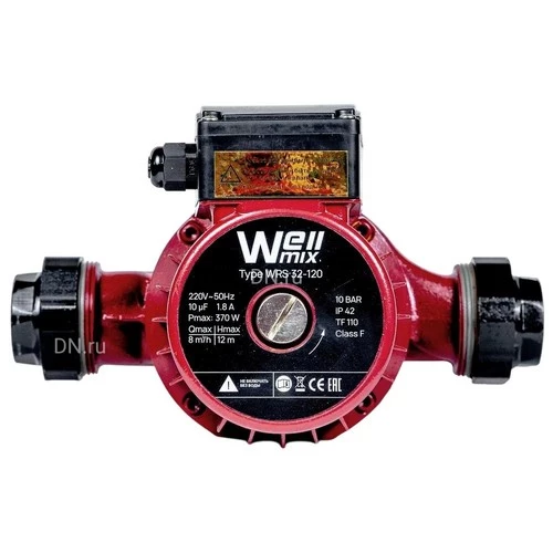 Насосы циркуляционные Wellmix WRS поверхностные, корпус - чугун, мощность - 0.072-0.37кВт, напор - 4-17м, производительность - 47-175л/мин