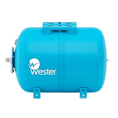 Гидроаккумуляторы Wester WAO25 1″ 24-100 л Ру25 горизонтальные, наружная резьба, корпус – углеродистая сталь
